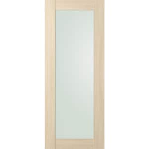 Vona 207 18 in. x 80 in. No Bore Full Lite Frosted Glass Loire Ash Finished Composite Wood Interior Door Slab