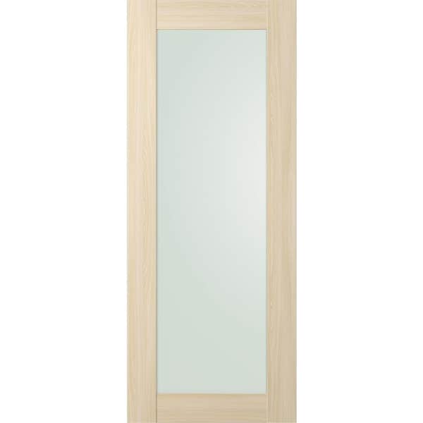 Belldinni Vona 207 28 in. x 80 in. No Bore Full Lite Frosted Glass Loire Ash Finished Composite Wood Interior Door Slab