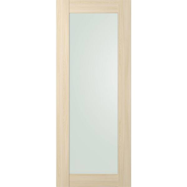 Belldinni Vona 207 28 in. x 84 in. No Bore Full Lite Frosted Glass Loire Ash Finished Composite Wood Interior Door Slab