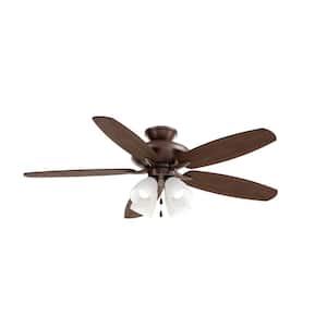 Renew Premier 52 in. Indoor Oil Brushed Bronze Dual Mount Ceiling Fan with LED Bulbs with Pull Chain