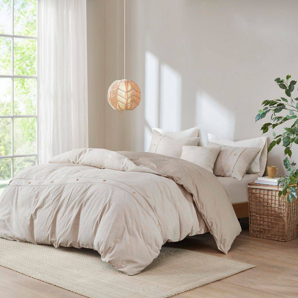 Natural Full Organic Cotton Comforter Cover Set with Insert