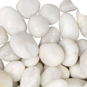 Huluwat White 1-3 in. Polished Decorative Garden Stone for Landscaping ...