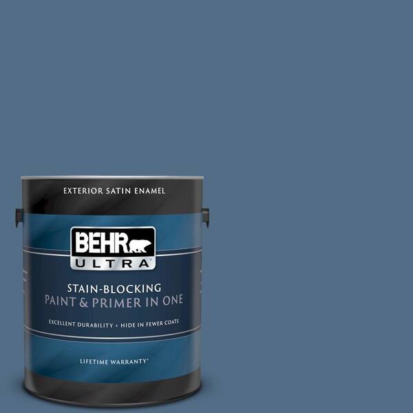 BEHR ULTRA 1 gal. #UL240-20 Sausalito Port Satin Enamel Exterior Paint and Primer in One