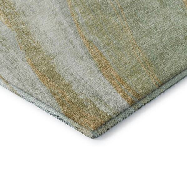 Mayfield Premium Machine Washable Abstract AMF2036 Sage 8 ft. x 10 ft. Area Rug