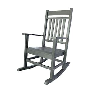 43 in. H Gray HDPE Plastic Resin Berkshire All-Weather Outdoor Rocking Chair, Home and Garden Decor