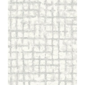 Shea Light Grey Distressed Geometric Light Grey Wallpaper Sample