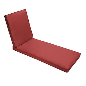 79 x 25 x 3 Indoor/Outdoor Chaise Lounge Cushion in Sunbrella Cast Pomegranate