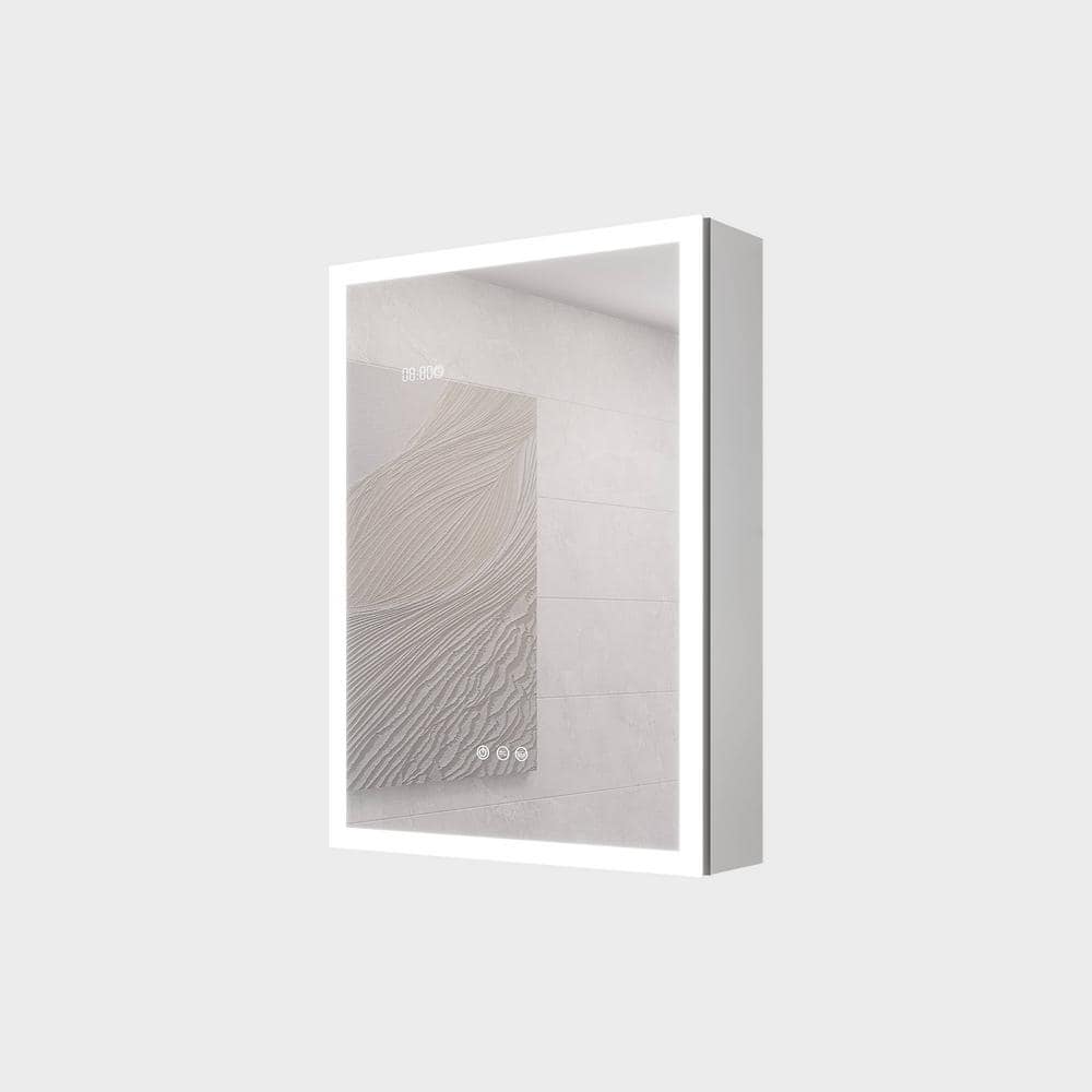 20 in. W x 28 in. H Silver Rectangular Aluminum Recessed or Surface Mount M