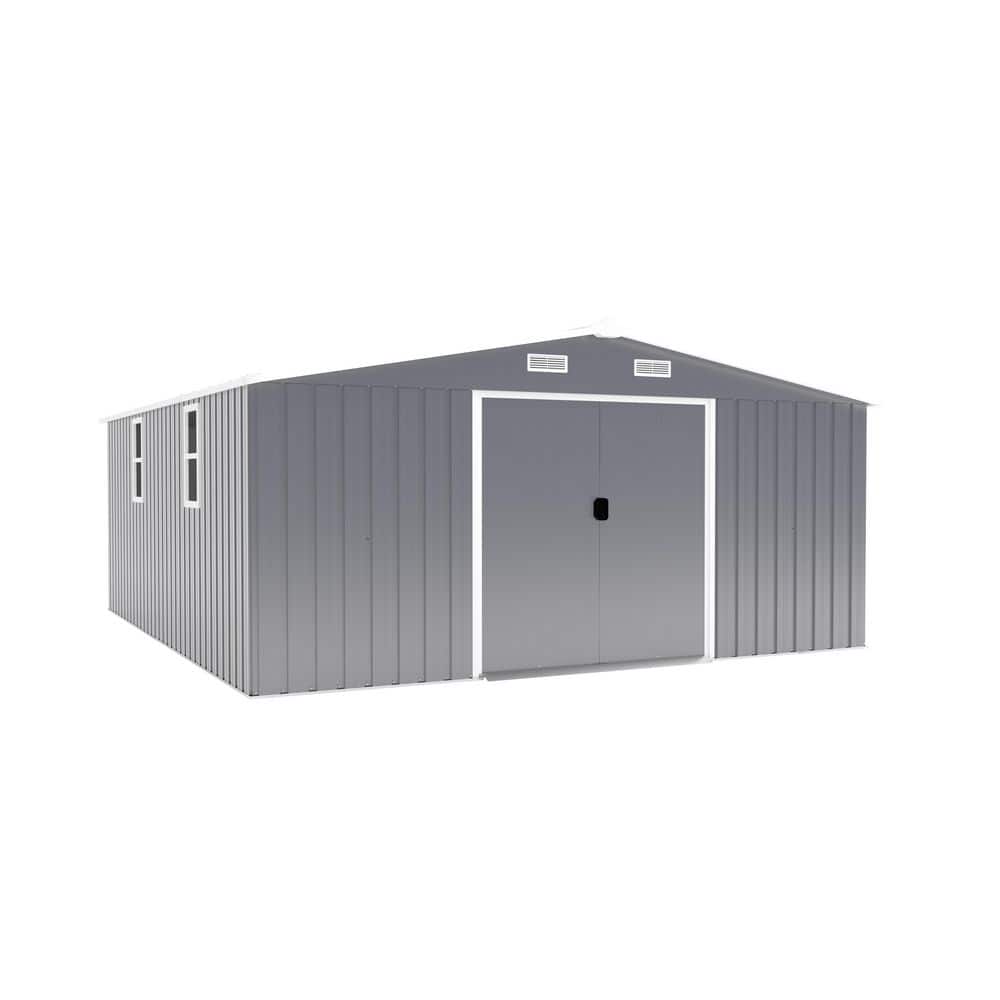 10x12 ft Outdoor Metal Storage Shed, 0.23mm Steel, 2 Daylight Windows, Protective Film, Dark Gray(109.78 sq. ft.) price history on PriceWatchPro