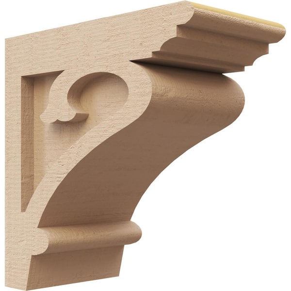 Ekena Millwork 4 in. x 8 in. x 8 in. Classic Mayflower Rough Cedar Woodgrain TimberThane Corbel, Primed Tan