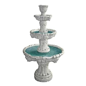 Medici Lion Stone Bonded Resin 4 Tier Fountain in Stone