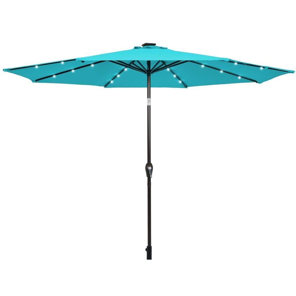 10 ft Outdoor Patio Umbrella with Bright Solar LED Lights for Backyard, Turquoise price history on PriceWatchPro