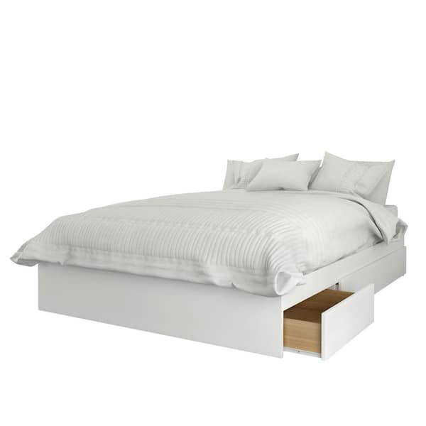 Nexera Nexera White Full Size 3-Drawer Storage Platform Bed