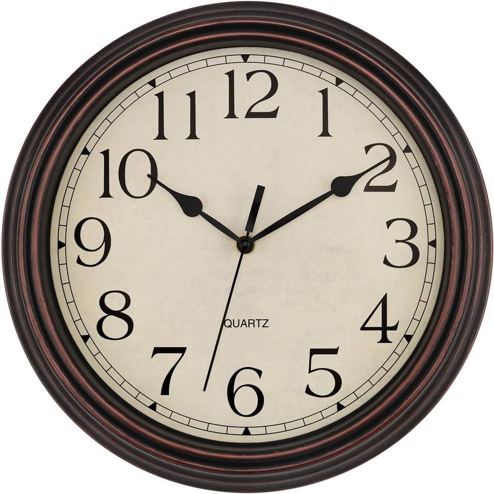 Bronze 14-Inch Vintage Silent Wall Clock