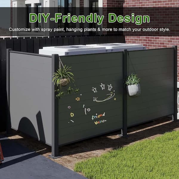50 in. x 50 in. H Metal Outdoor Privacy Screen, Air Conditioner