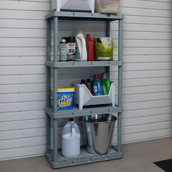 Sterilite 4-Shelf Storage Unit Gray