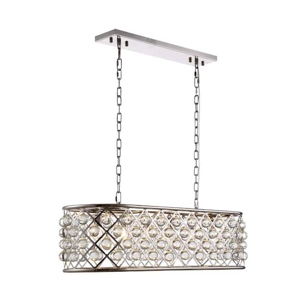 Elegant Lighting Madison 6-Light Polished Nickel Royal Cut Crystal Clear Pendant
