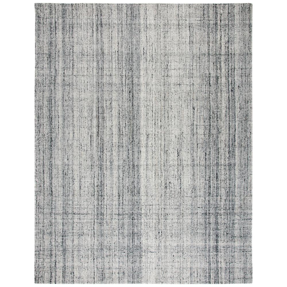 SAFAVIEH Abstract Gray/Black 9 ft. x 12 ft. Striped Area Rug ABT141B-9 ...