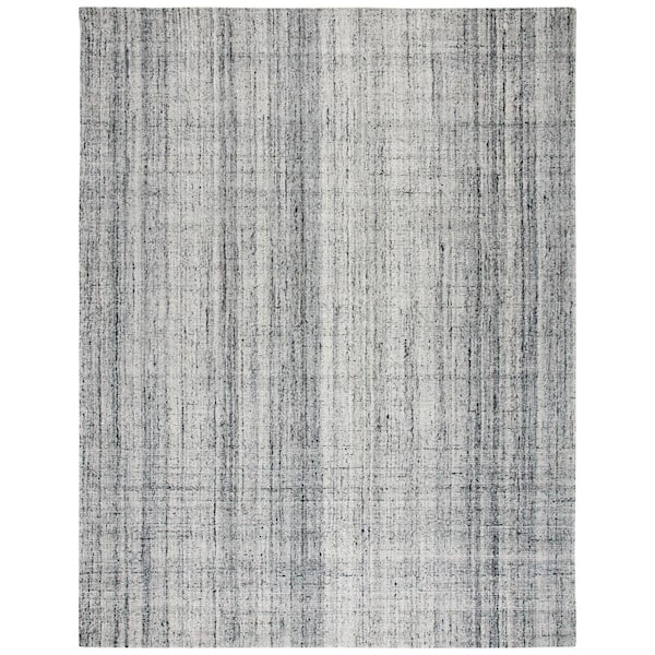 SAFAVIEH Abstract Gray/Black 9 ft. x 12 ft. Striped Area Rug