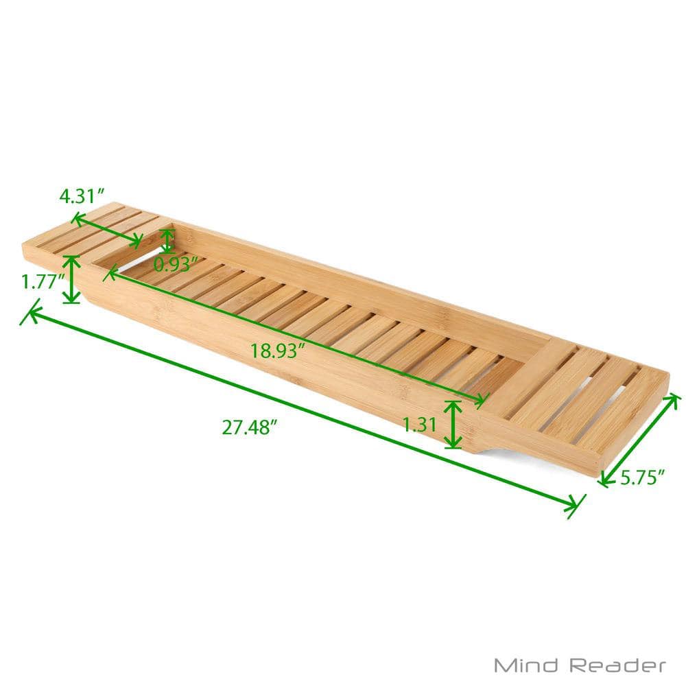 Bamboo Freestanding Non-Slip Bathtub Tray Caddy