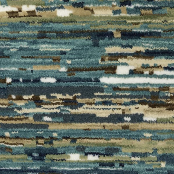 8 X 11 Blue, Ivory Striped Washable Area Rug Runner Rug