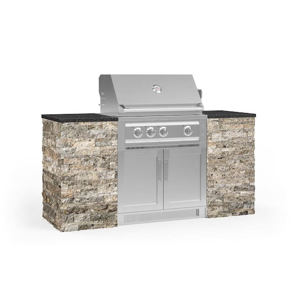 NewAge Products Signature Series 72.16 in. x 25.5 in. x 51 in. 6-Piece Outdoor Kitchen Cabinet Set with Liquid Propane 33 in. Gas Grill
