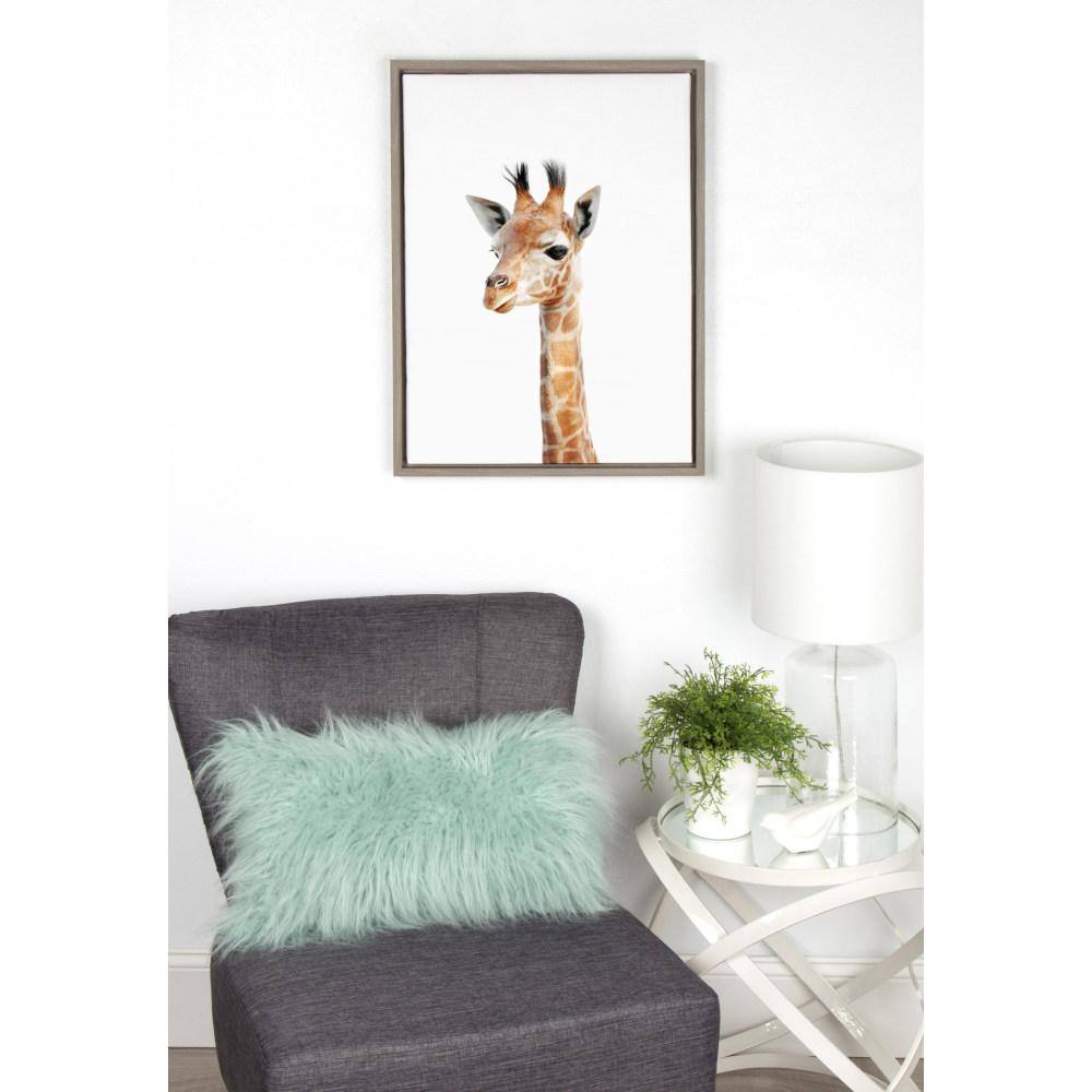 Sylvie Baby Giraffe Framed Canvas Print, 18" x 24"