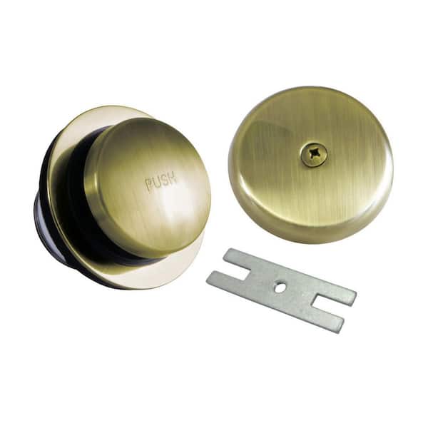 Kingston Brass Trimscape Toe Touch Tub Drain Conversion Kit in Antique Brass without Overflow