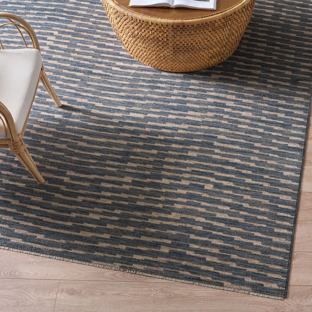 Whitney 8 x 10 Blue/Beige Striated Area Rug price history on PriceWatchPro