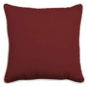 Oasis 20 in. Classic Red Square Indoor/Outdoor Throw Pillow