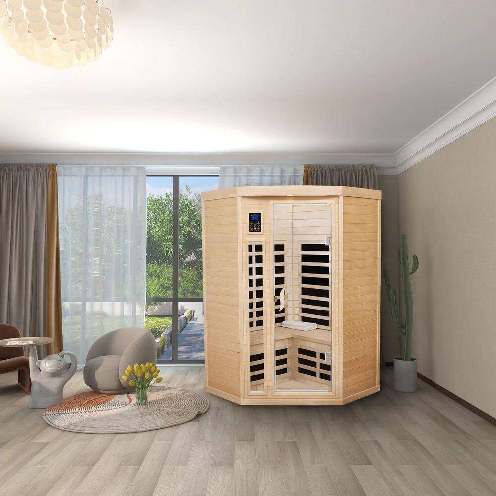 Xspracer Moray 2-Person Outdoor Pentagonal Far Infrared Hemlock Sauna ...