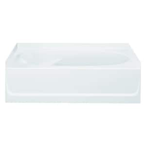 Ensemble 60 in. Right Drain Rectangular Alcove Bathtub in White