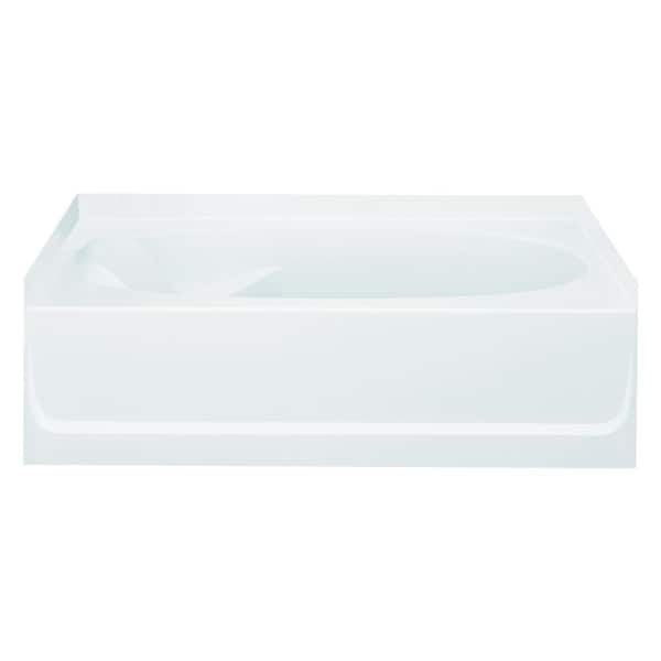 Ensemble 60 in. Right Drain Rectangular Alcove Bathtub in White