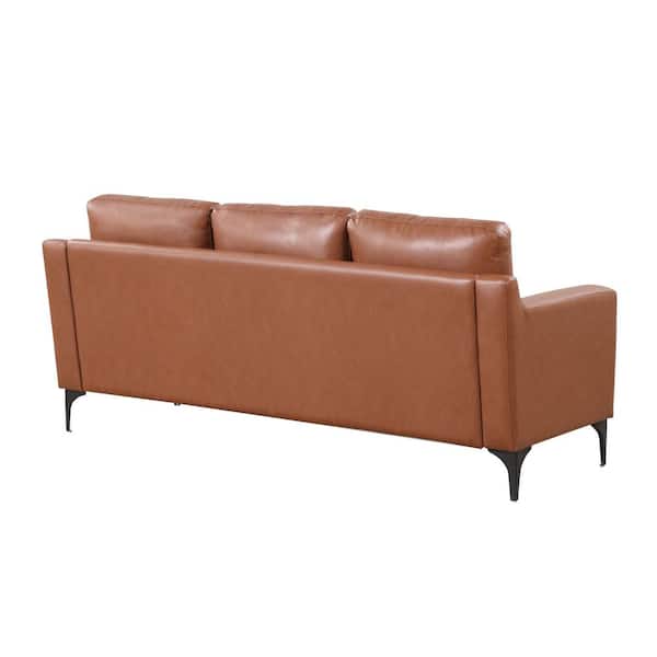 Modern Designed Curvy-Back Support Sumptuous Leather Sofa Set –