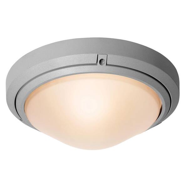 Access Lighting Oceanus 1-Light Satin Outdoor Flush/Wall Mount with Frosted Glass Shade
