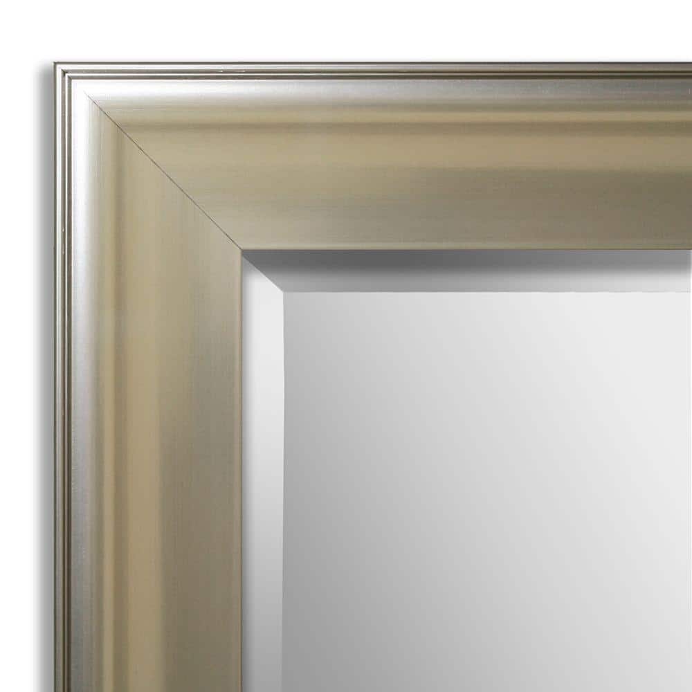Brushed Nickel Rectangular Beveled Wall Vanity Mirror