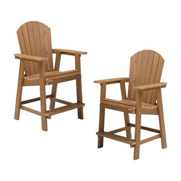 Outdoor Adirondack Dining Chair with Armrest for Outdoor Deck Lawn Pool Backyard Set of 2
