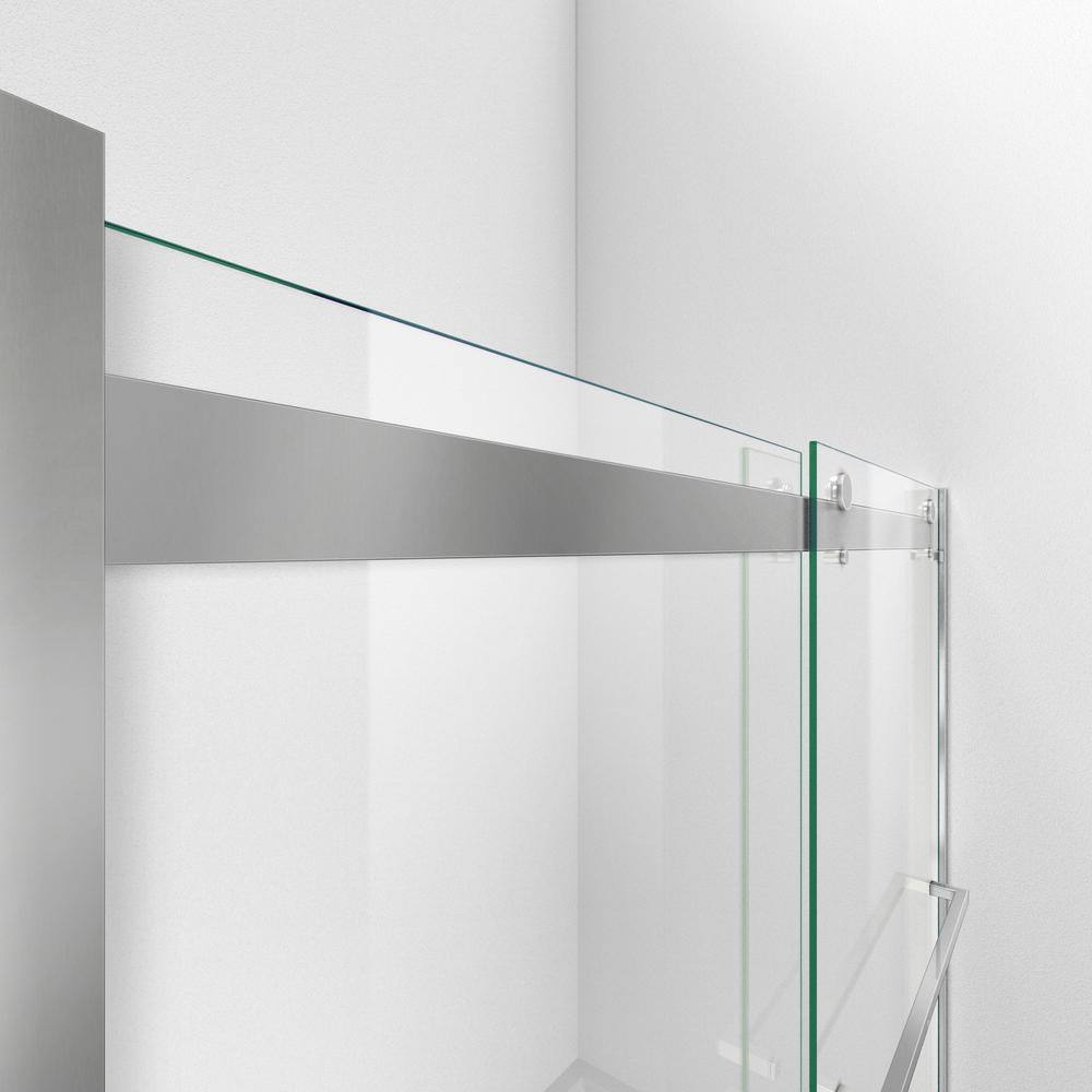 Essence-H 60" x 76" Brushed Nickel Semi-Frameless Shower Door