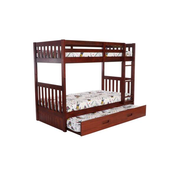 Os Home And Office Furniture Rich, Merlot Twin Over Full Mission Staircase Bunk Bed With 3 Drawers