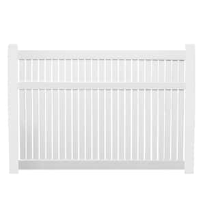 72 in. H x 132 ft. L Huntington White Vinyl Flat Top Complete Semi-Privacy Fence Project Pack