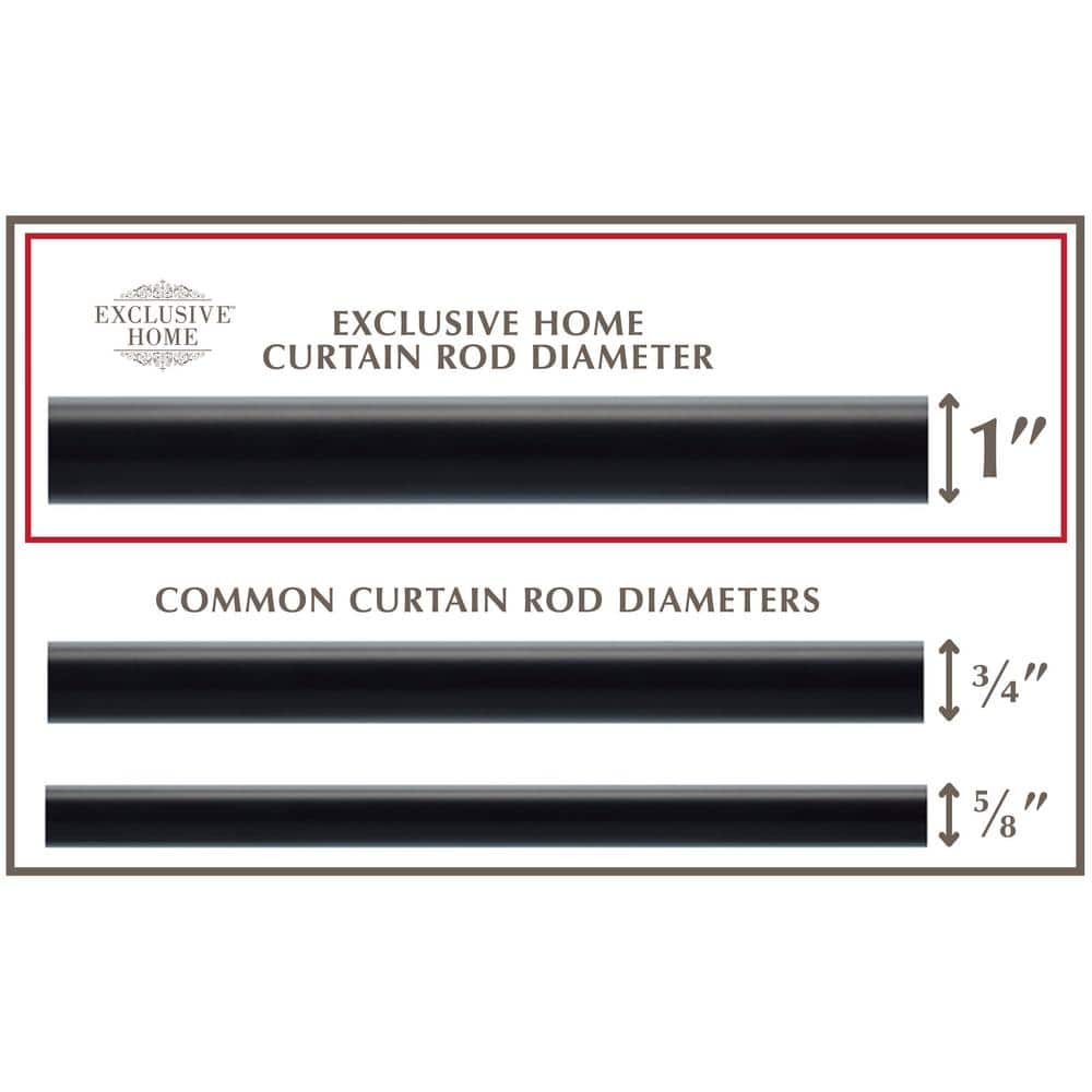 Exclusive Home 36"-72" Ogee Curtain Rod - Matte Black