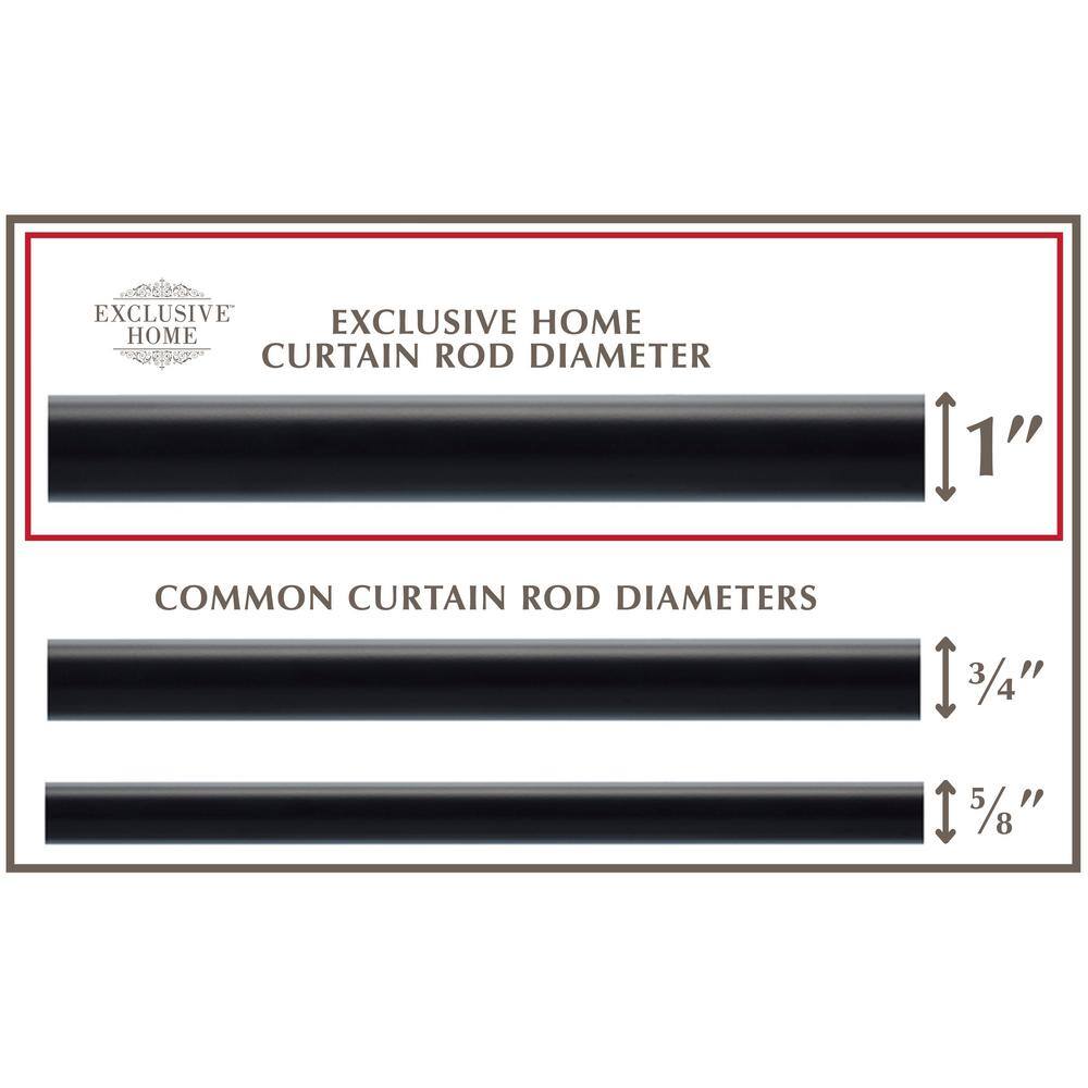 Matte Black Adjustable Iron Curtain Rod with Finials
