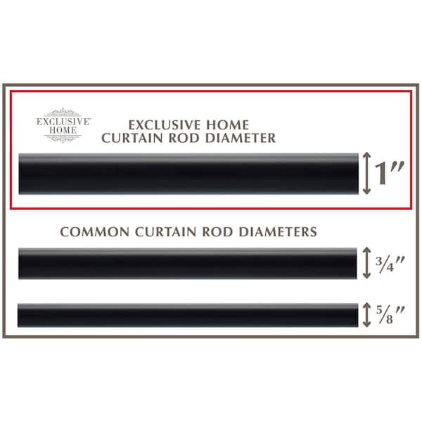 Napoleon 36 in. - 72 in. Adjustable 1 in. Single Curtain Rod Kit in Matte Black with Finial