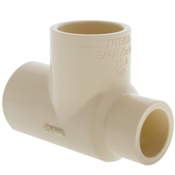 NIBCO 3/4 in. x 1/2 in. x 3/4 in. CPVC-CTS All Slip Reducing Tee Fitting