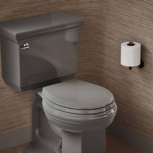 KOHLER Lustra Round Closed-Front Toilet Seat with Q2 Advantage in Thunder Grey