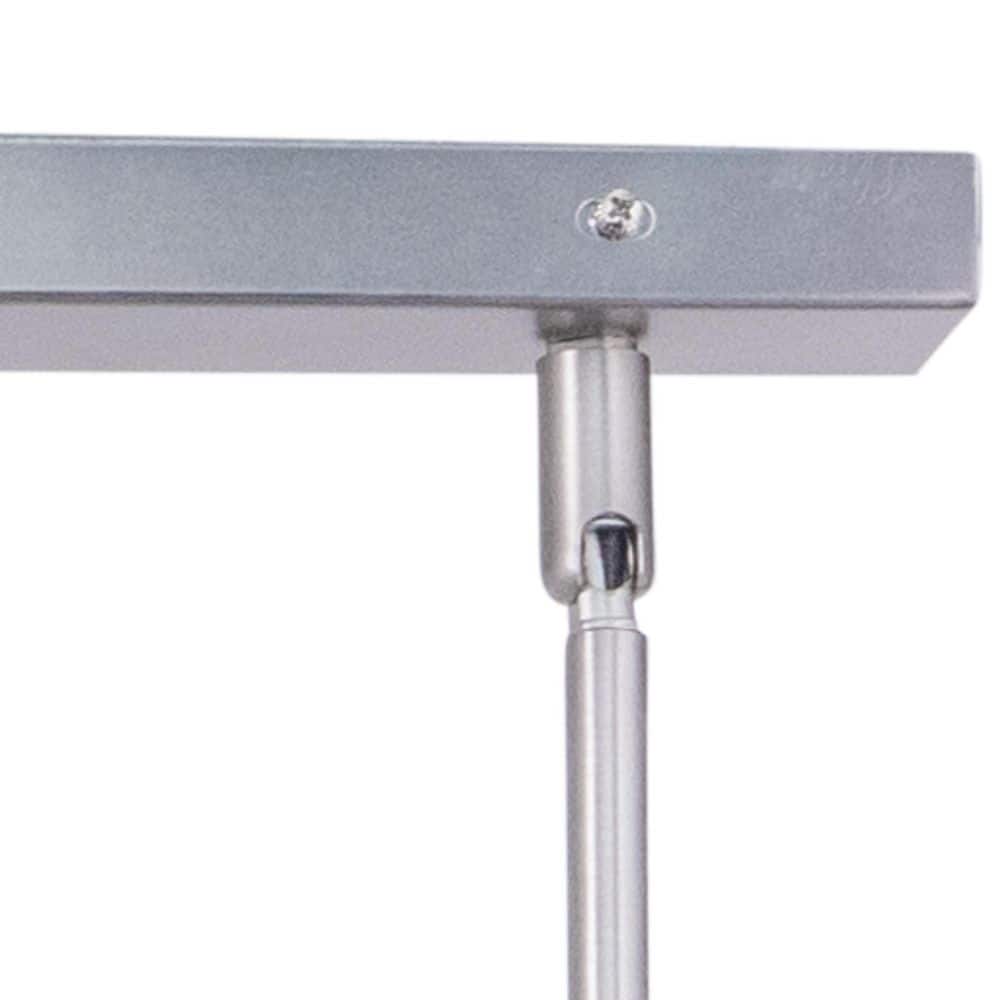 Sophisticated Brushed Nickel Linear Chandelier with Alabaster Glass Shades