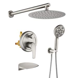 Lilac Single-Handle 3-Spray Round High Pressure Shower Faucet in Brushed Nickel (Valve Included)