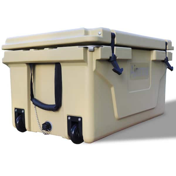 65 qt. Khaki Outdoor Camping Picnic Fishing portable Cooler Portable  Insulated Camping Cooler Box YeaD-CYD0-XTT - The Home Depot