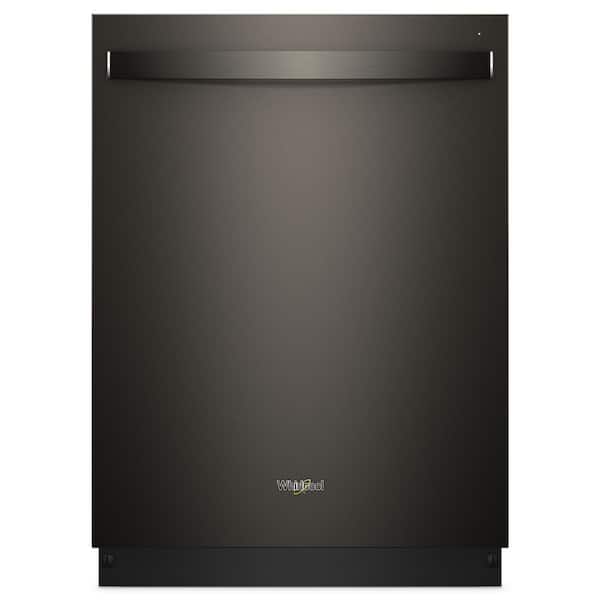 Whirlpool 24 in. Fingerprint Resistant Black Stainless Top Control Built-In Tall Tub Dishwasher with Stainless Steel Tub, 47 dBA