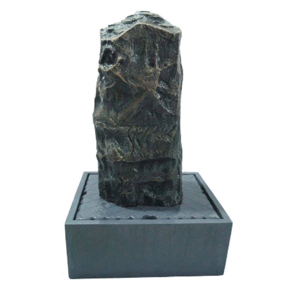 XBRAND 31.75 in. H Gray Fiberglass Outdoor Modern Stone Textured Pillar  Underground Water Fountain With Auto Shut Off Pump FGFTXGR27 - The Home  Depot